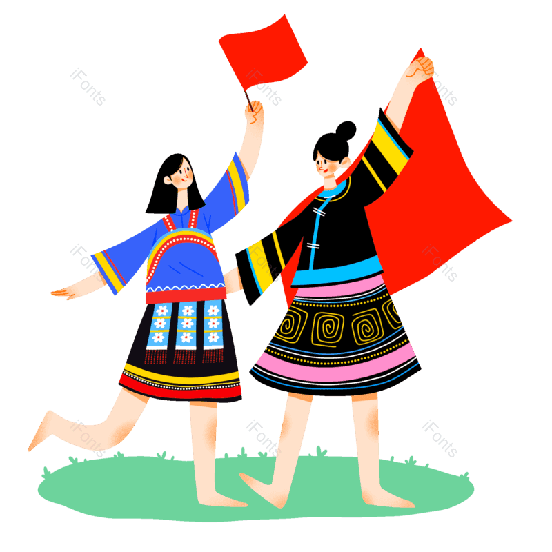 民族图片,少数民族元素,扁平风PNG,免抠素材